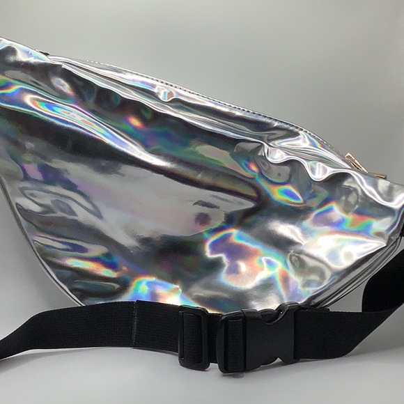 Silver rainbow large concert festival Fanny pack - Picture 4 of 5
